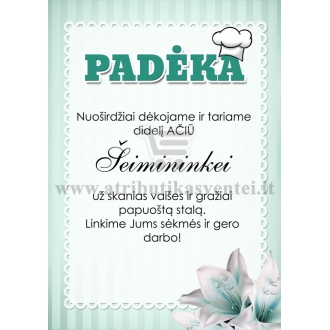 Padėka šeimininkei