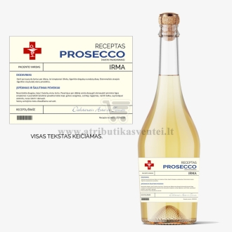 Prosecco etiketė su receptu