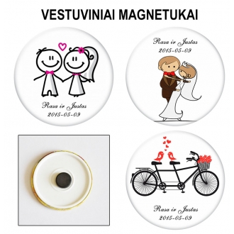 Personalizuoti vestuviniai magnetukai