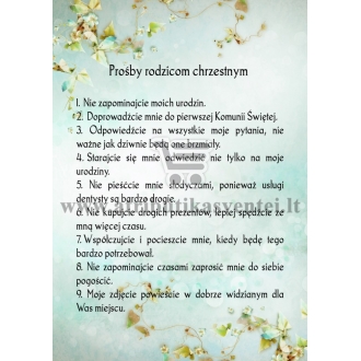 Prośby rodzicom chrzestnym