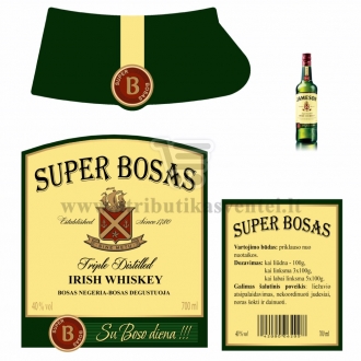Etiketė Jameson viskio buteliui "Super Bosas"