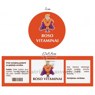Etiketė "Boso vitaminai" (oranžinė)
