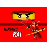 Maža etiketė "Lego Ninjago" Raudona-Kai