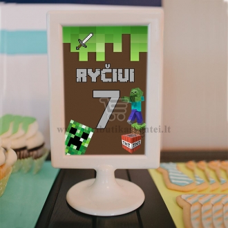 Paveiksliukas, stalo dekoracija "Minecraft"