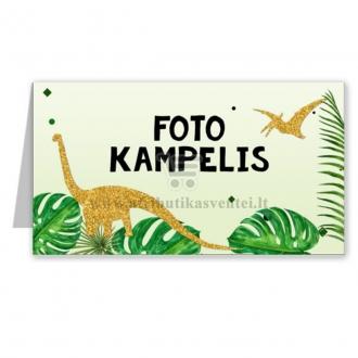 Stalo kortelė su užrašu "Foto kampelis"