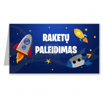 Stalo kortelė kosmoso tema "Raketų paleidimas"