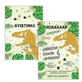 Kvietimai dinozaurų tema