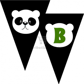 Popierinė vėliavėlių girlianda "Panda"