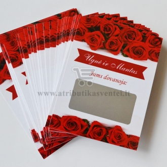Personalizuota vestuvių loterija "Red roses"