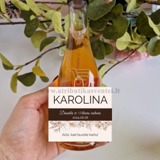 Stalo kortelės - etiketės ant buteliukų